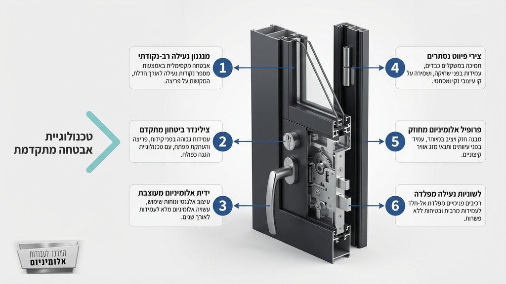 פרזול וידיות לדלתות אלומיניום