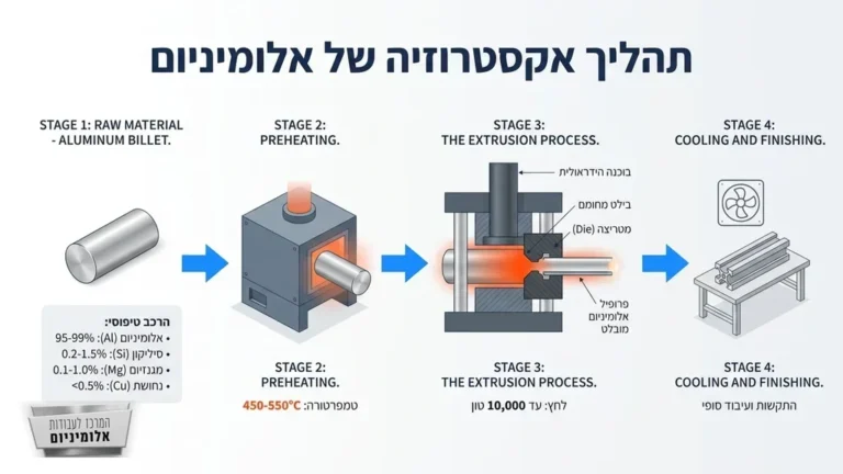 תהליך ייצור בסגסוגת מתכת במפעל