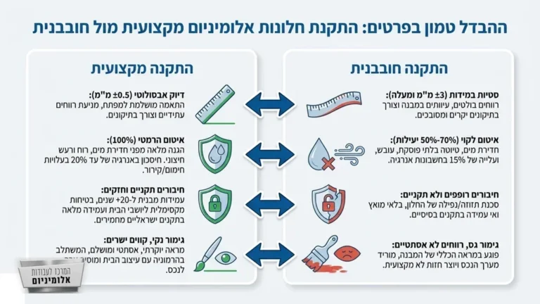 התקנת חלונות ופתרונות הצללה במבנה חדש